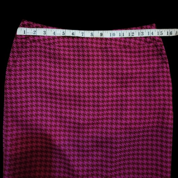 Vintage Magenta Houndstooth Merona Pencil Skirt Size 4 - Picture 3 of 15